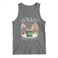 Funny Raccoon Rollin Into 2026 Tank Top New Year Dumpster Fire Firework - Wonder Print Shop