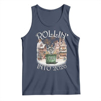 Funny Raccoon Rollin Into 2026 Tank Top New Year Dumpster Fire Firework - Wonder Print Shop