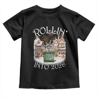 Funny Raccoon Rollin Into 2026 Toddler T Shirt New Year Dumpster Fire Firework - Wonder Print Shop