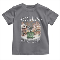 Funny Raccoon Rollin Into 2026 Toddler T Shirt New Year Dumpster Fire Firework - Wonder Print Shop