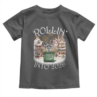 Funny Raccoon Rollin Into 2026 Toddler T Shirt New Year Dumpster Fire Firework - Wonder Print Shop