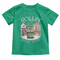 Funny Raccoon Rollin Into 2026 Toddler T Shirt New Year Dumpster Fire Firework - Wonder Print Shop