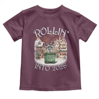 Funny Raccoon Rollin Into 2026 Toddler T Shirt New Year Dumpster Fire Firework - Wonder Print Shop