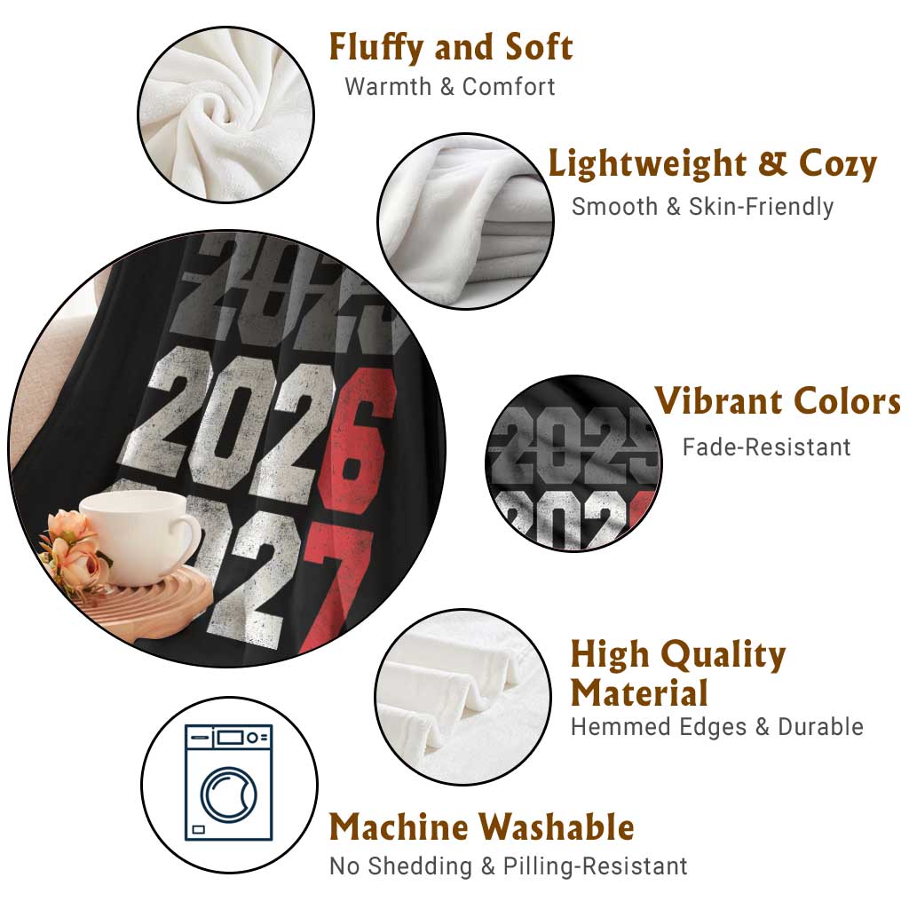 Funny 67 New Year Throw Blanket Happy New Year 2026 2027 Sports Jersey Number - Wonder Print Shop