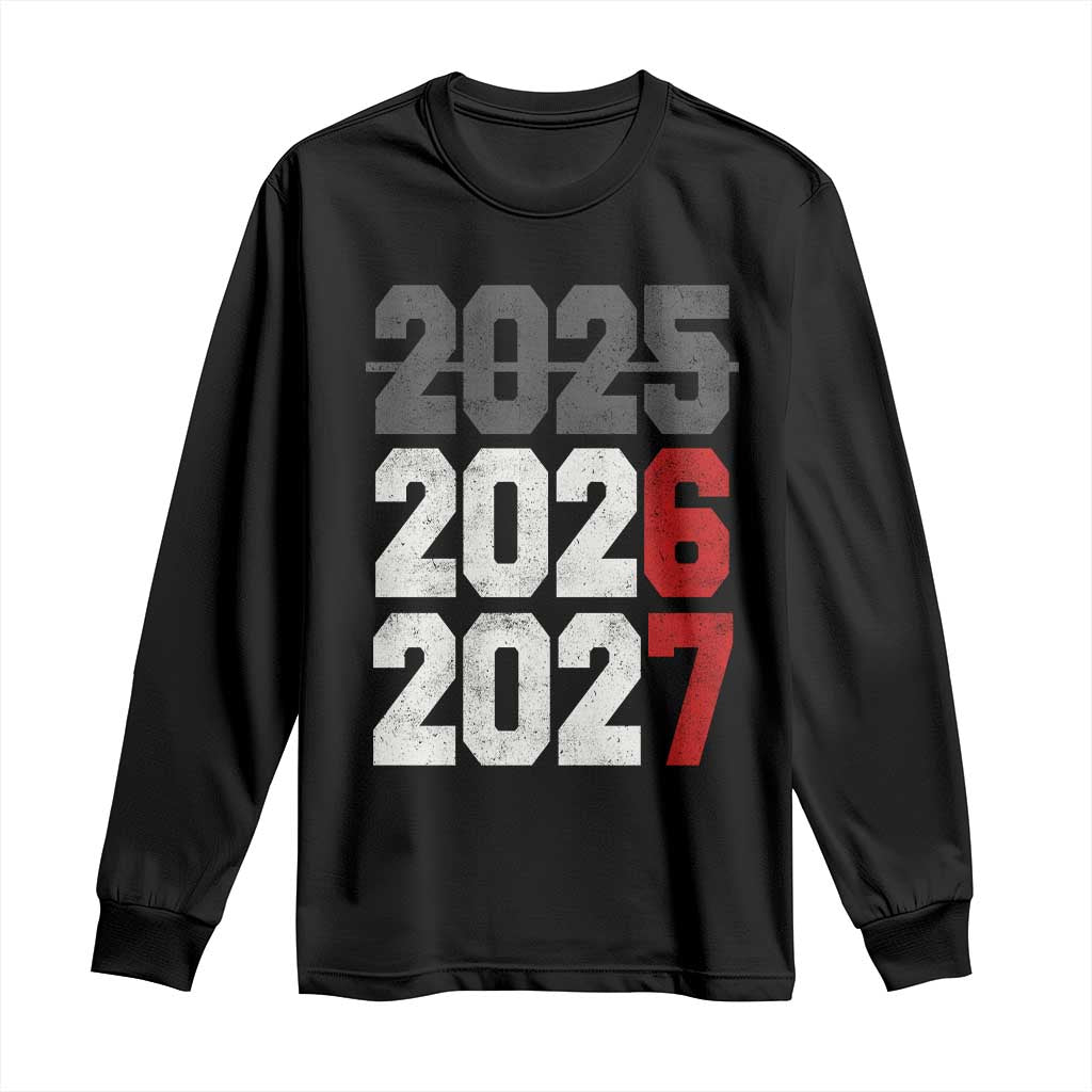 Funny 67 New Year Long Sleeve Shirt Happy New Year 2026 2027 Sports Jersey Number - Wonder Print Shop