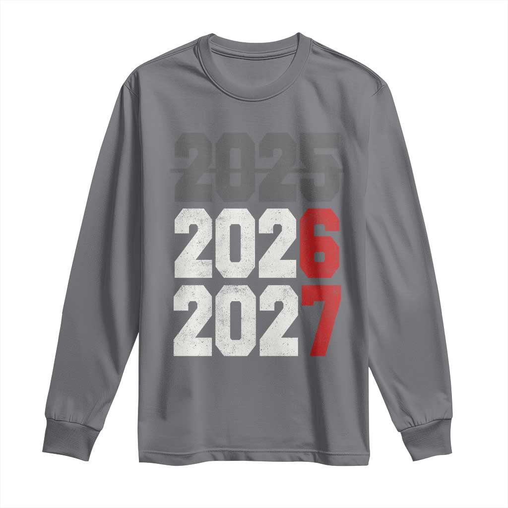 Funny 67 New Year Long Sleeve Shirt Happy New Year 2026 2027 Sports Jersey Number - Wonder Print Shop