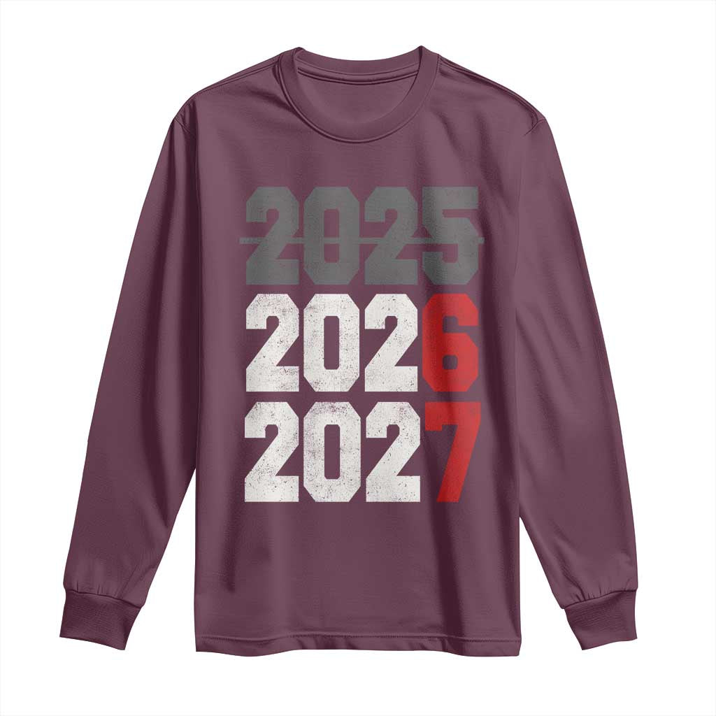 Funny 67 New Year Long Sleeve Shirt Happy New Year 2026 2027 Sports Jersey Number - Wonder Print Shop