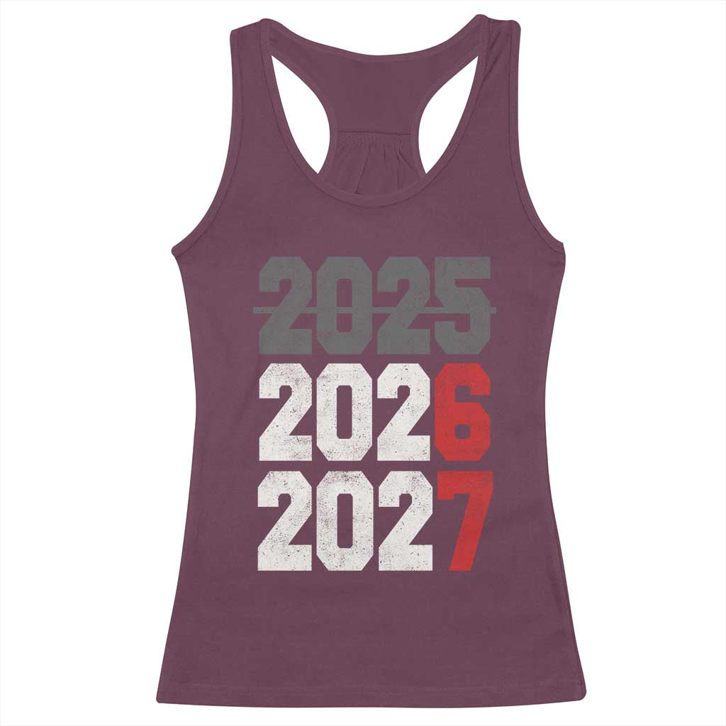 Funny 67 New Year Racerback Tank Top Happy New Year 2026 2027 Sports Jersey Number - Wonder Print Shop