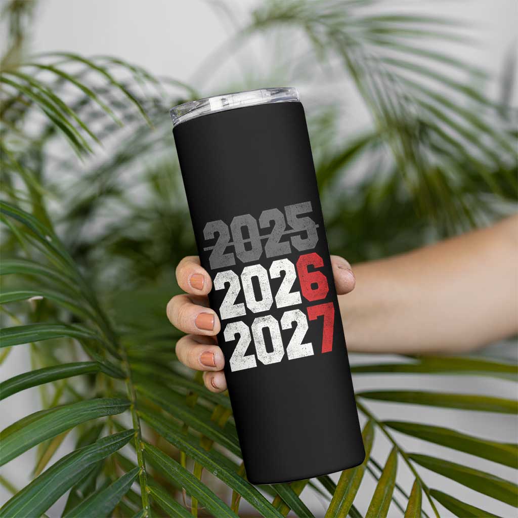 Funny 67 New Year Skinny Tumbler Happy New Year 2026 2027 Sports Jersey Number - Wonder Print Shop