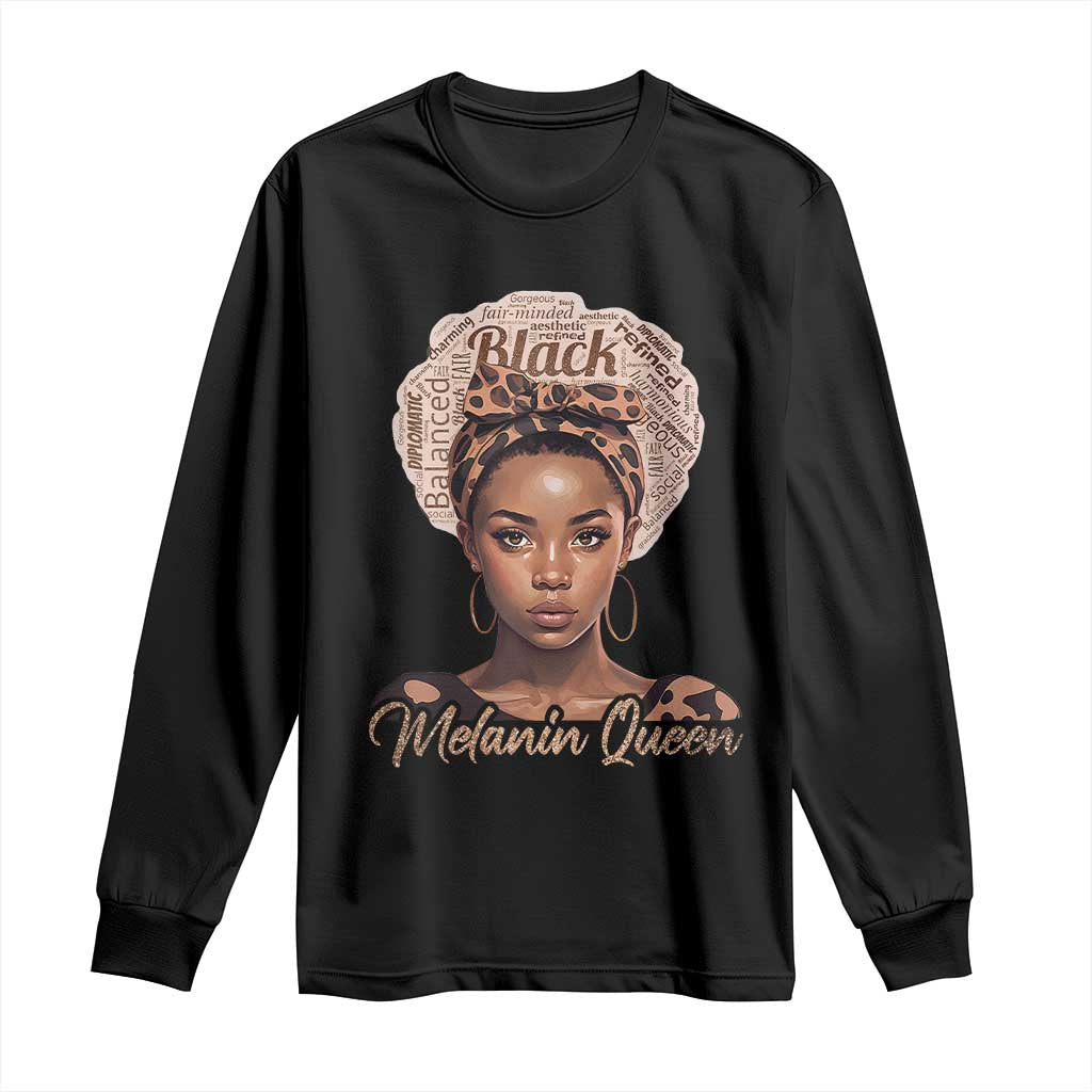 Melanin Queen Long Sleeve Shirt Proud African American Black Pride