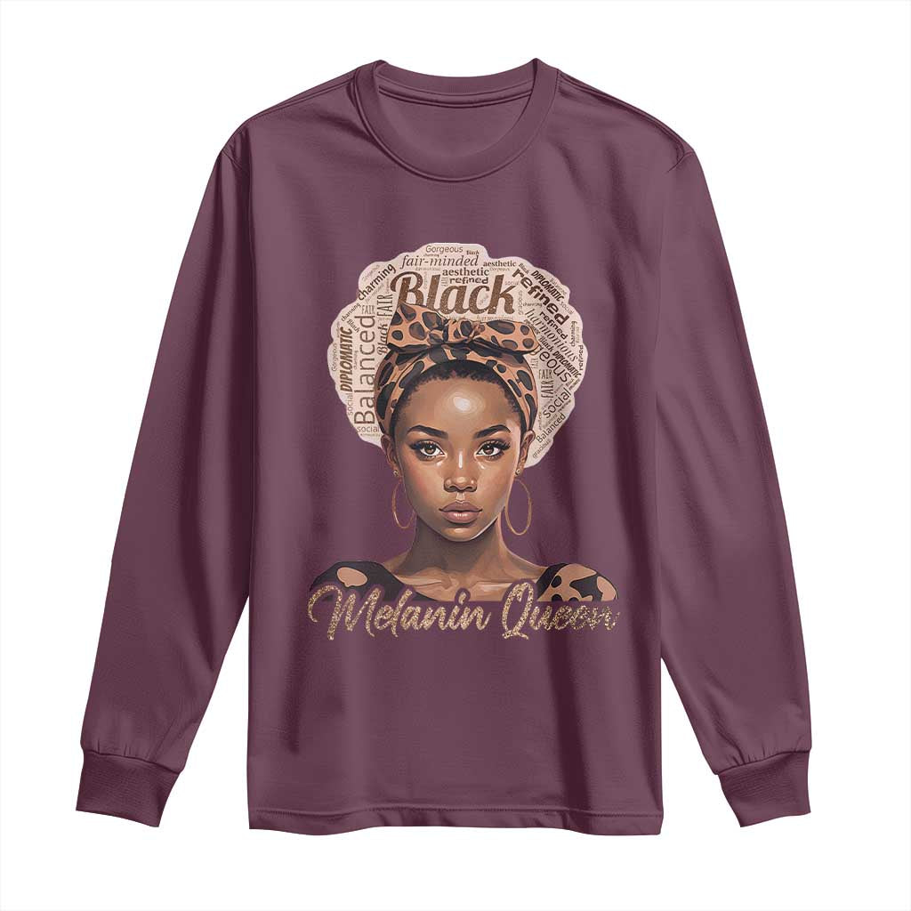Melanin Queen Long Sleeve Shirt Proud African American Black Pride