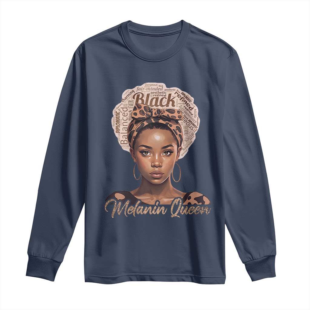 Melanin Queen Long Sleeve Shirt Proud African American Black Pride
