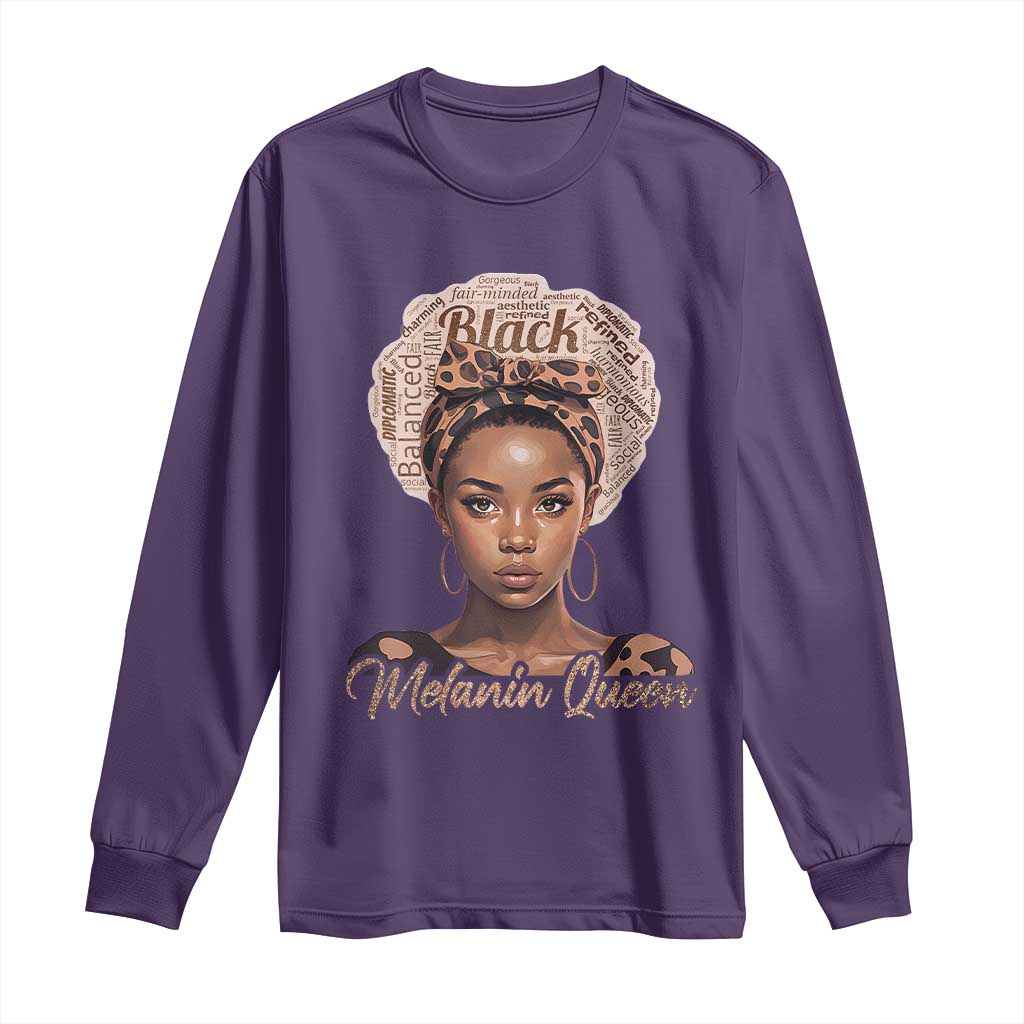 Melanin Queen Long Sleeve Shirt Proud African American Black Pride