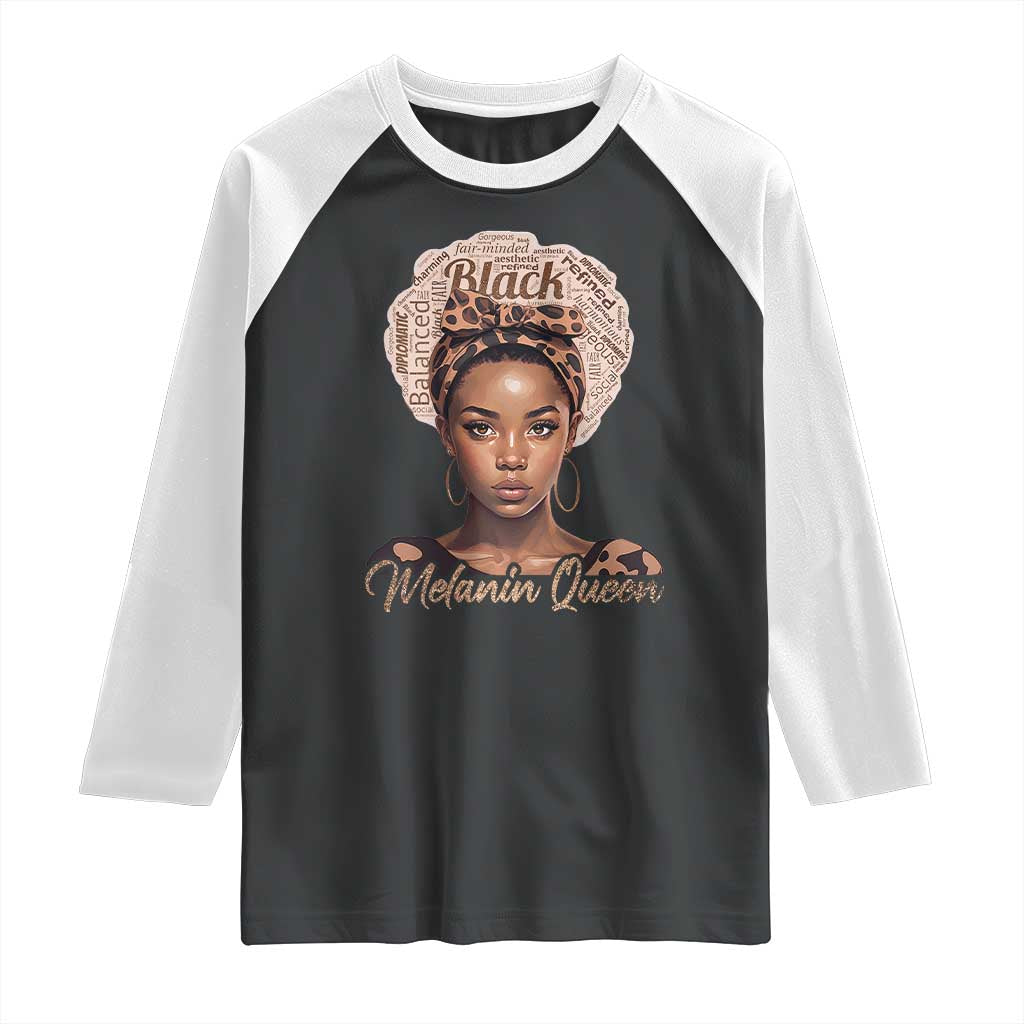 Melanin Queen Raglan Shirt Proud African American Black Pride