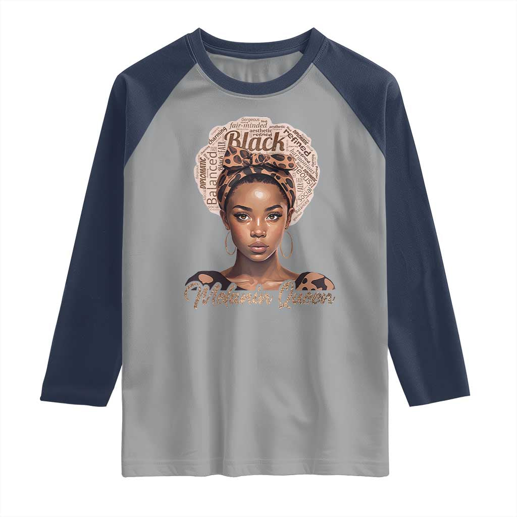 Melanin Queen Raglan Shirt Proud African American Black Pride