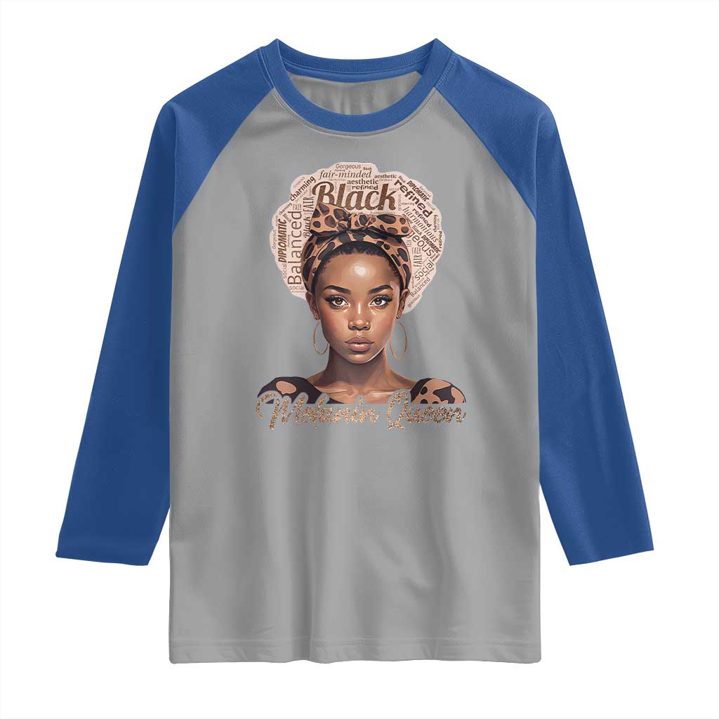 Melanin Queen Raglan Shirt Proud African American Black Pride