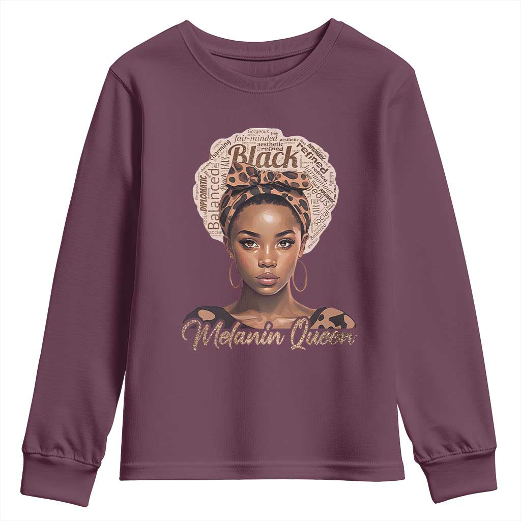 Melanin Queen Youth Sweatshirt Proud African American Black Pride