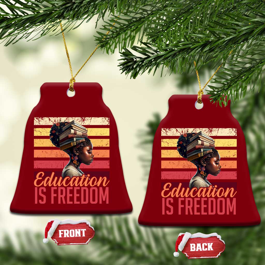 Education Is Freedom Ceramic Ornament Retro Black History Month Teacher