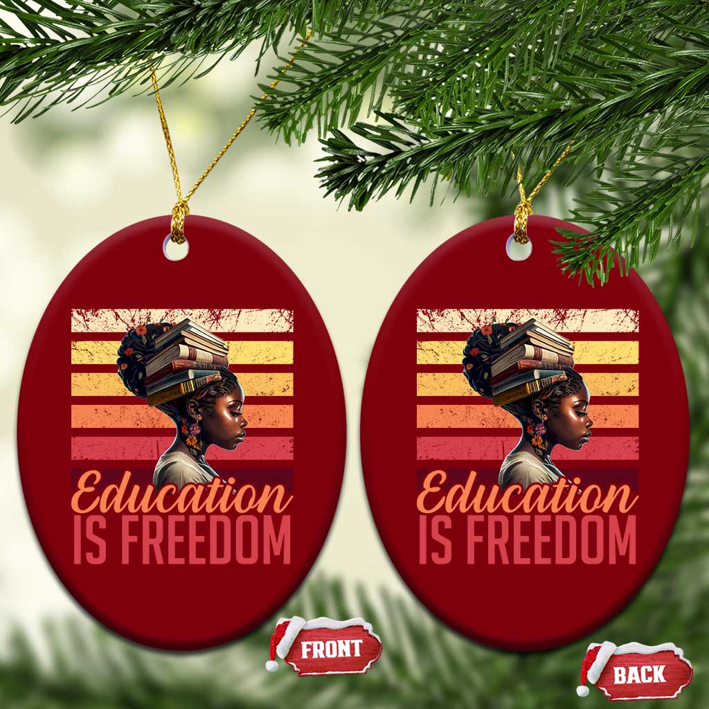 Education Is Freedom Ceramic Ornament Retro Black History Month Teacher