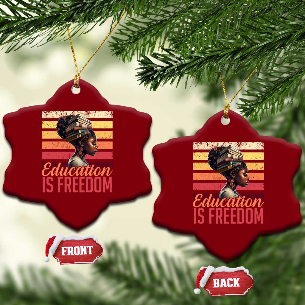 Education Is Freedom Ceramic Ornament Retro Black History Month Teacher