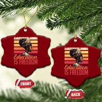 Education Is Freedom Ceramic Ornament Retro Black History Month Teacher