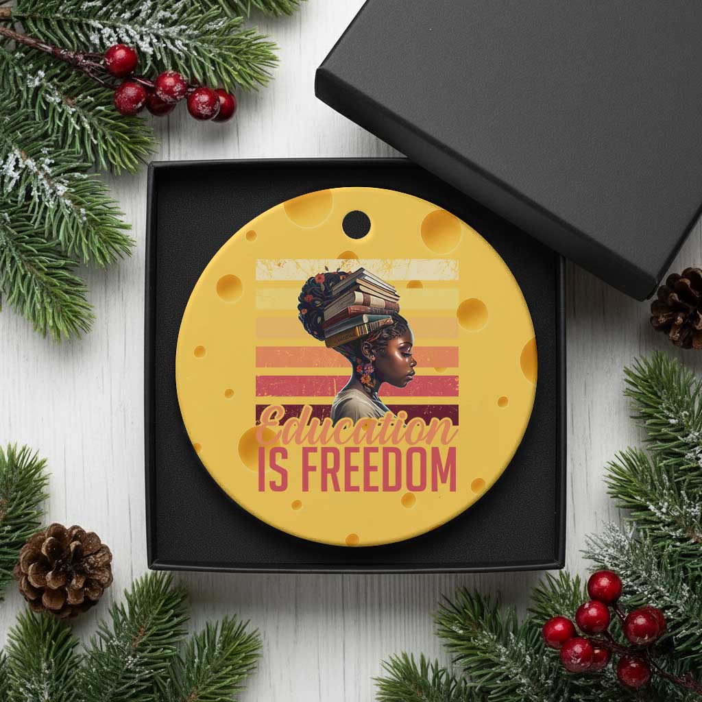Education Is Freedom Ceramic Ornament Retro Black History Month Teacher