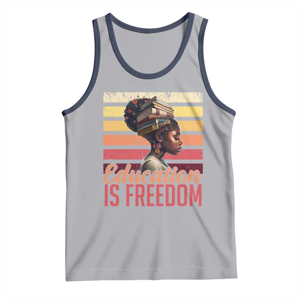 Education Is Freedom Tank Top Retro Black History Month Teacher