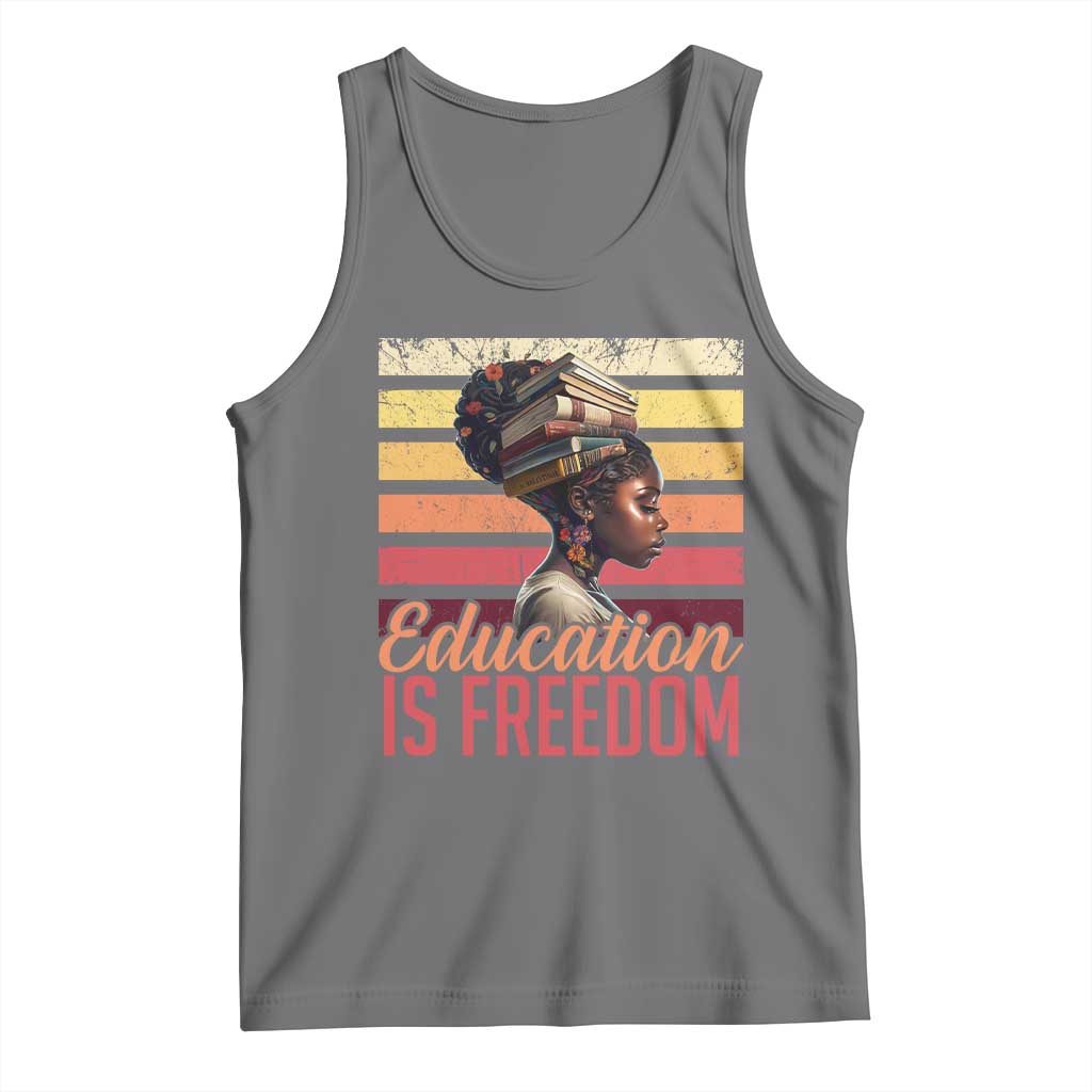 Education Is Freedom Tank Top Retro Black History Month Teacher