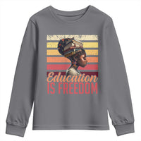 Education Is Freedom Youth Sweatshirt Retro Black History Month Teacher