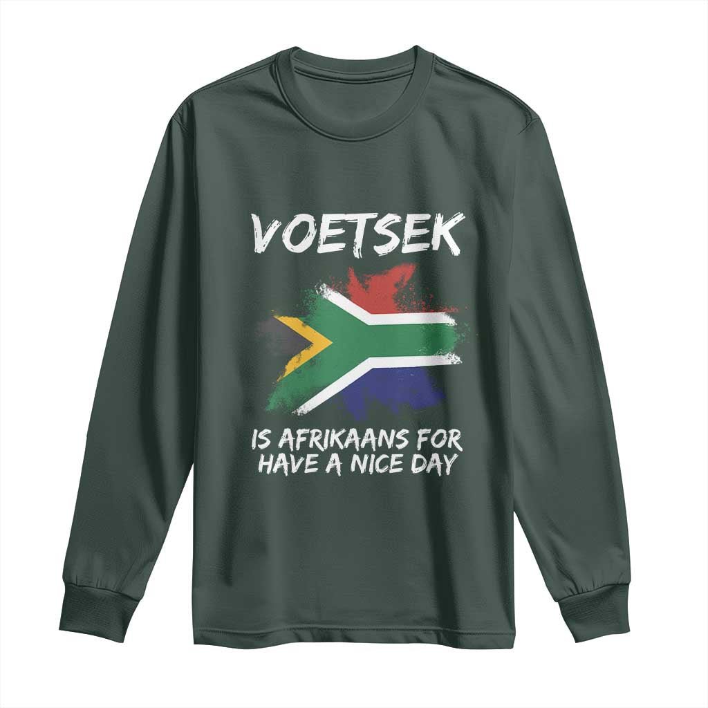 Funny Voetsek Is Afrikaans For Have A Nice Day Long Sleeve Shirt Vintage Saffa Flag