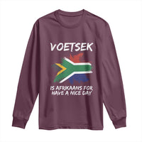 Funny Voetsek Is Afrikaans For Have A Nice Day Long Sleeve Shirt Vintage Saffa Flag