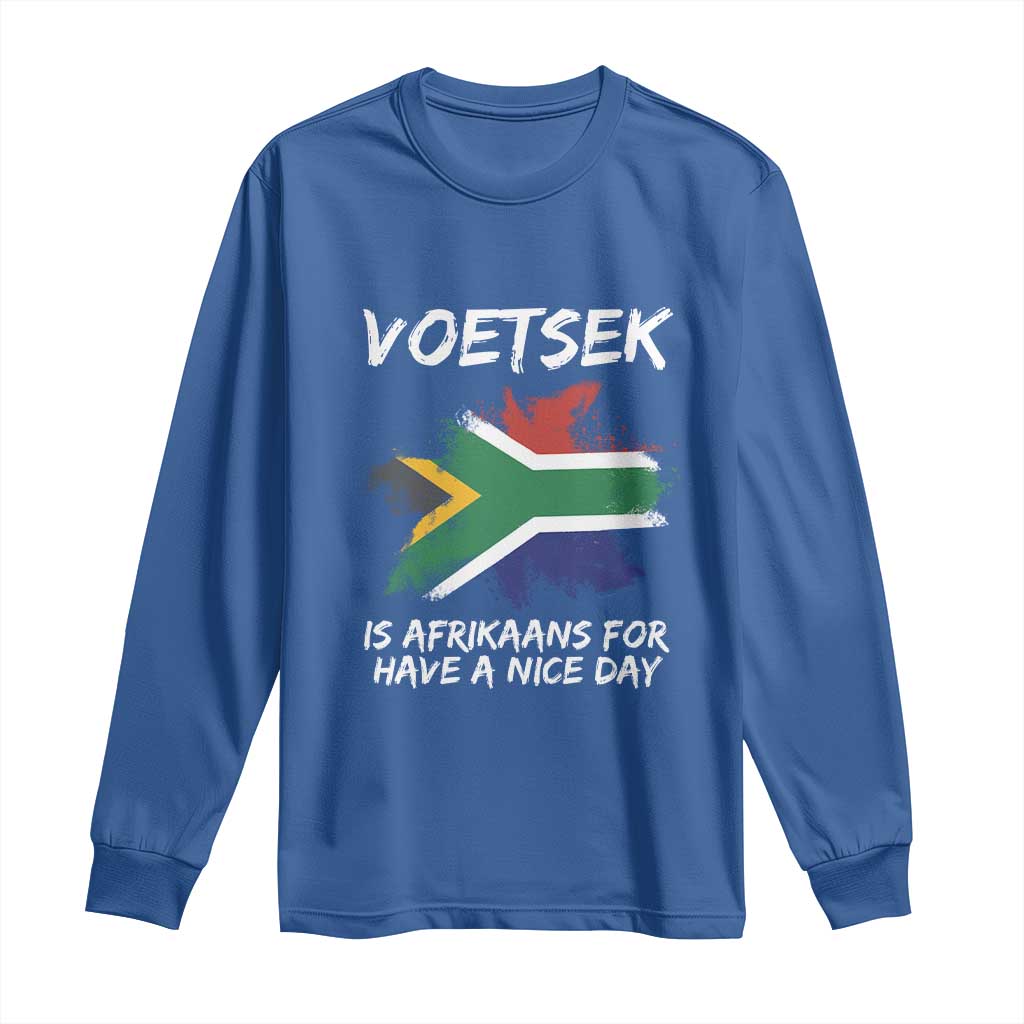 Funny Voetsek Is Afrikaans For Have A Nice Day Long Sleeve Shirt Vintage Saffa Flag