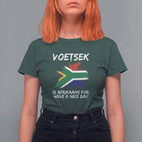 Funny Voetsek Is Afrikaans For Have A Nice Day T Shirt For Women Vintage Saffa Flag