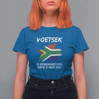 Funny Voetsek Is Afrikaans For Have A Nice Day T Shirt For Women Vintage Saffa Flag