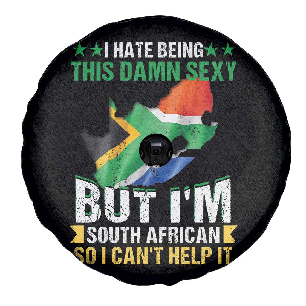 I Hate Being This Damn Sexy But I'm South African So I can't Help It Spare Tire Cover Saffa Flag
