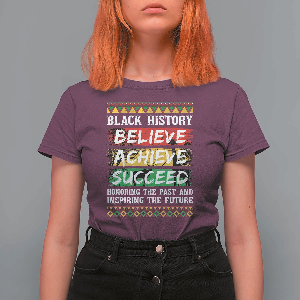 Black History Believe Achieve Succeed T Shirt For Women African American History