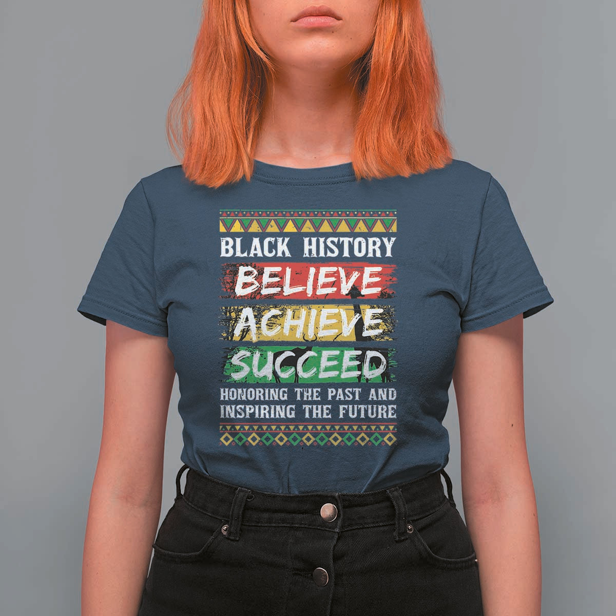 Black History Believe Achieve Succeed T Shirt For Women African American History
