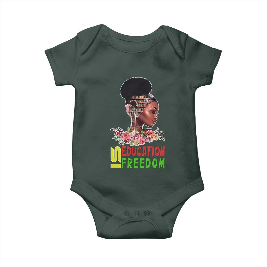 Education Is Freedom Baby Onesie Black History Month Teacher Melanin Black Girl