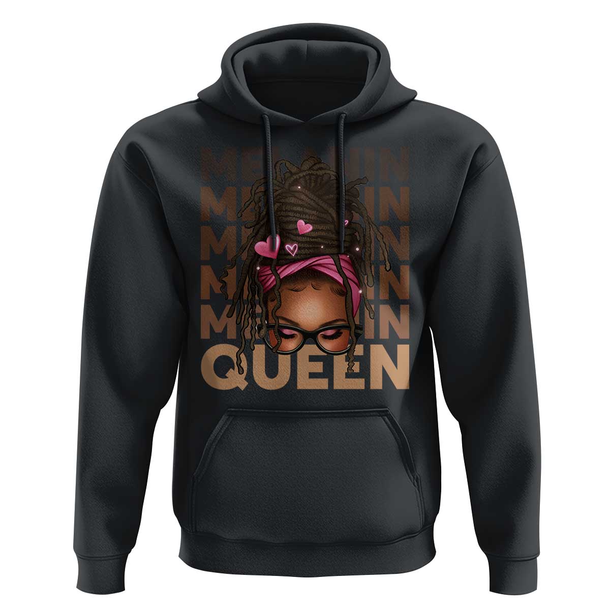 African American Pride Hoodie Melanin Queen Afro Messy Bun