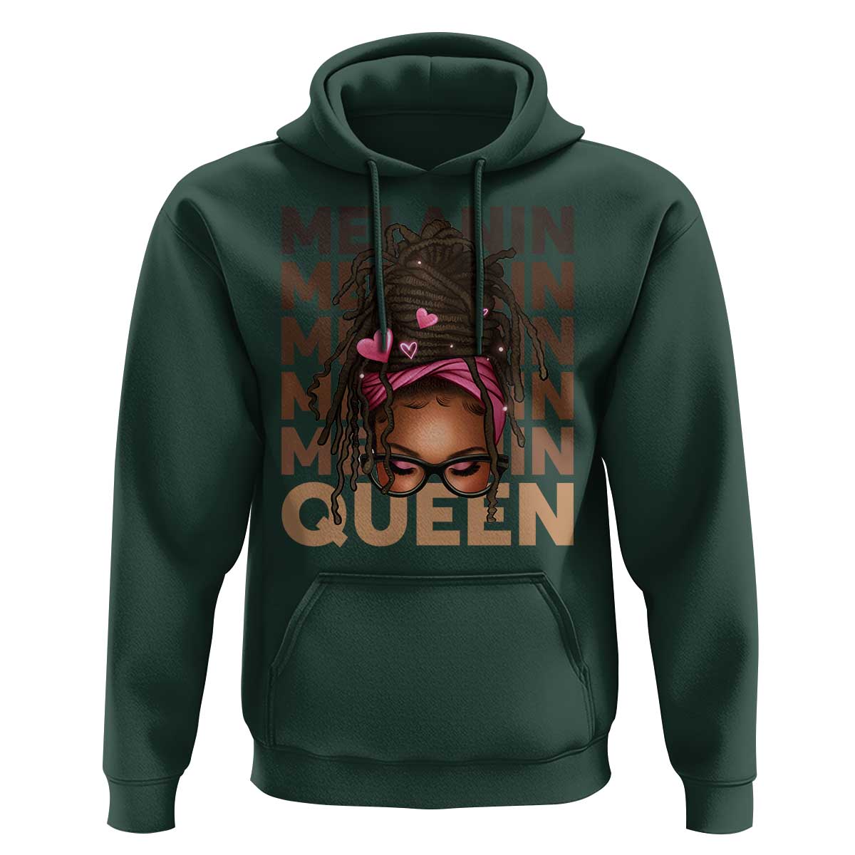 African American Pride Hoodie Melanin Queen Afro Messy Bun