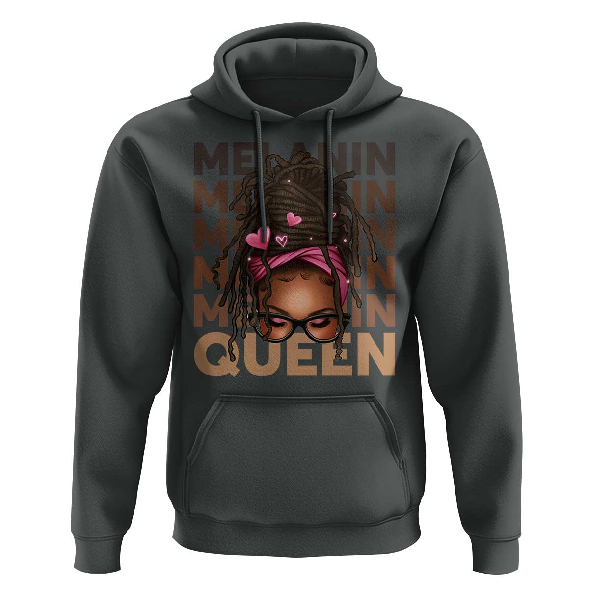 African American Pride Hoodie Melanin Queen Afro Messy Bun