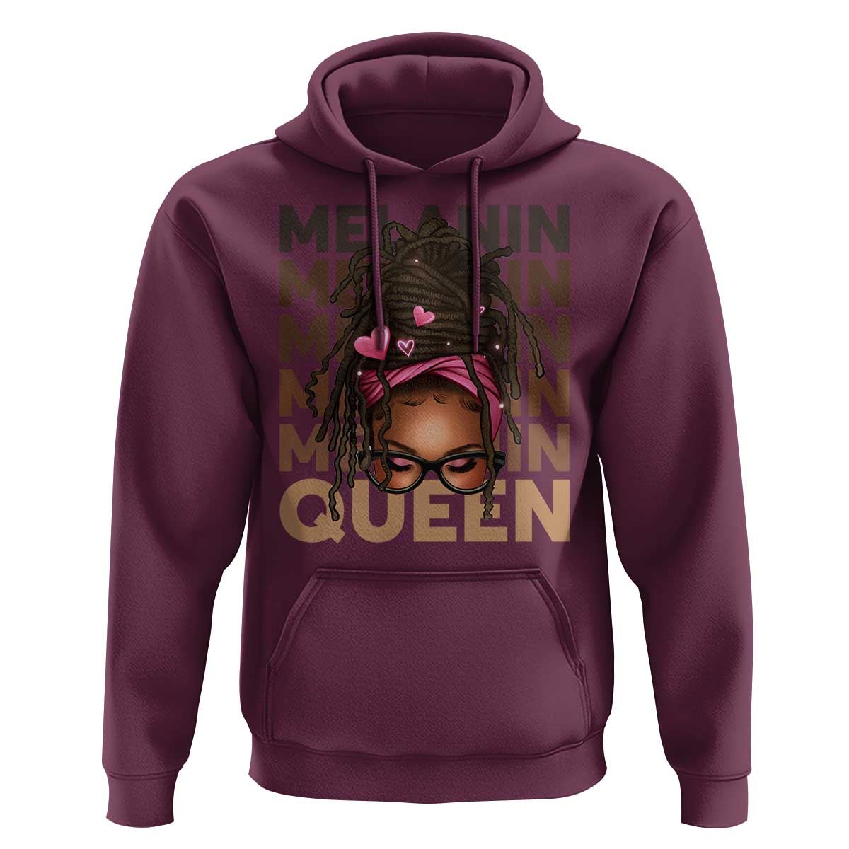 African American Pride Hoodie Melanin Queen Afro Messy Bun