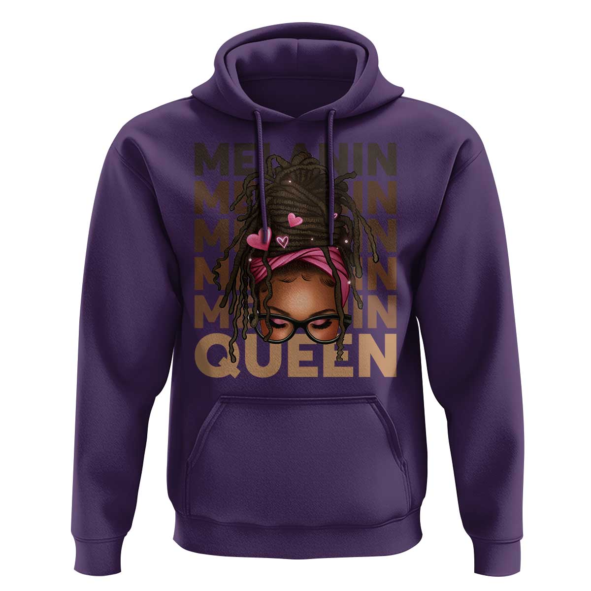 African American Pride Hoodie Melanin Queen Afro Messy Bun