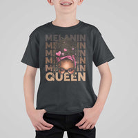 African American Pride T Shirt For Kid Melanin Queen Afro Messy Bun