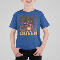 African American Pride T Shirt For Kid Melanin Queen Afro Messy Bun