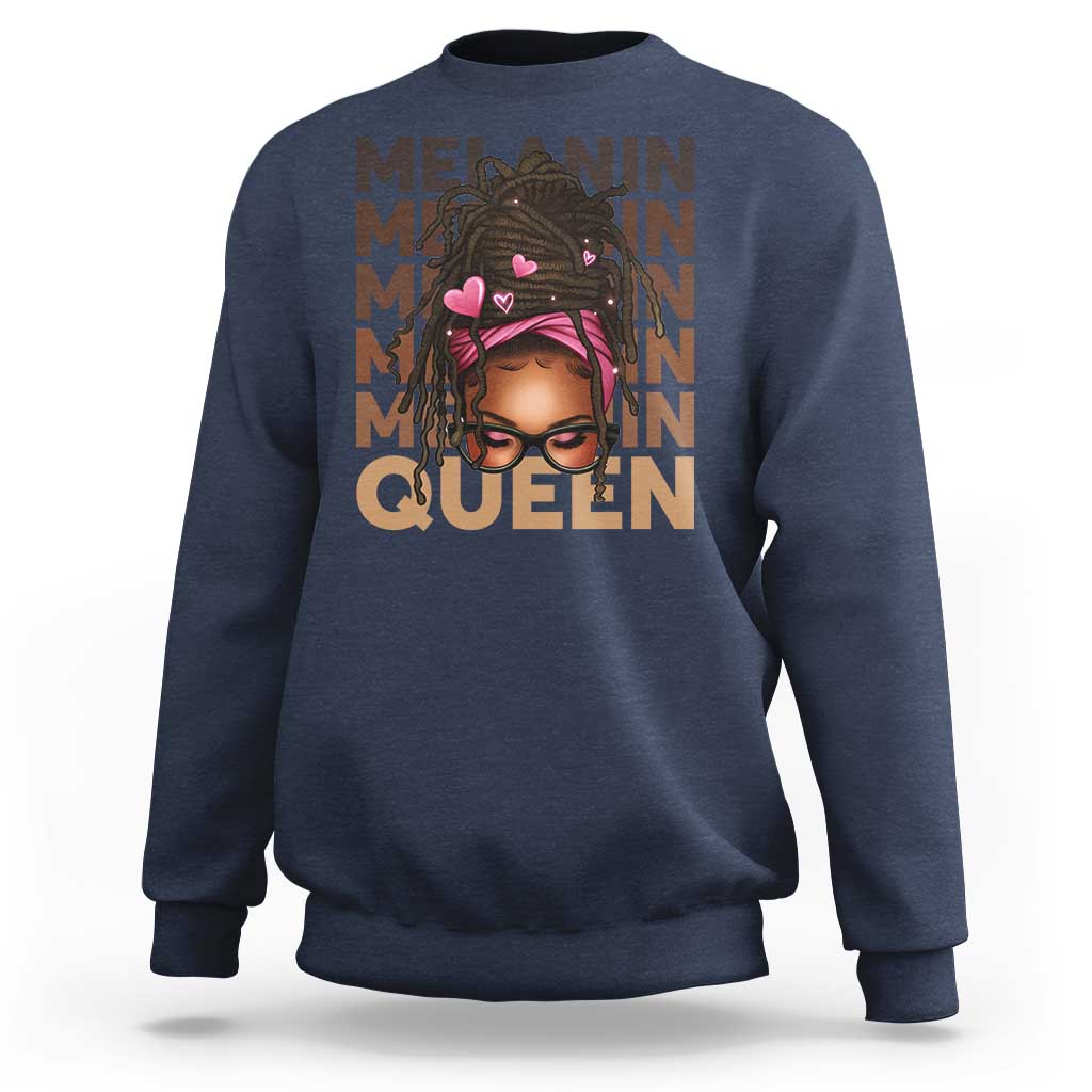 African American Pride Sweatshirt Melanin Queen Afro Messy Bun