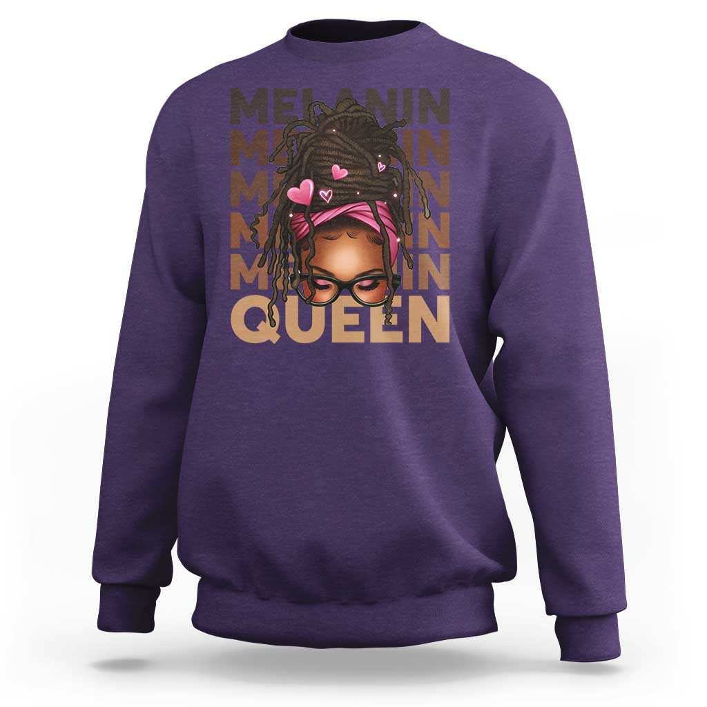 African American Pride Sweatshirt Melanin Queen Afro Messy Bun