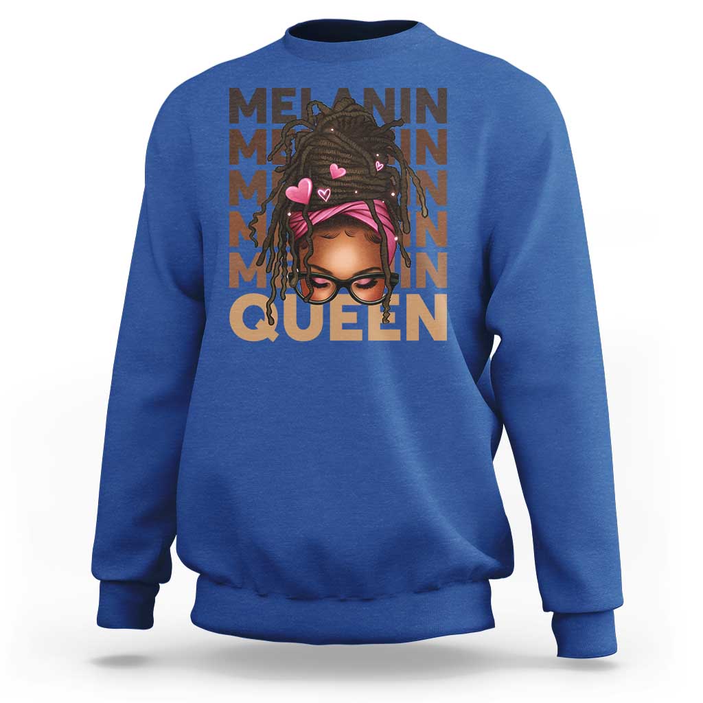 African American Pride Sweatshirt Melanin Queen Afro Messy Bun
