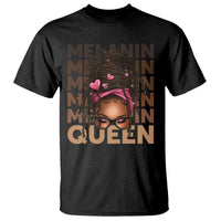 African American Pride T Shirt Melanin Queen Afro Messy Bun