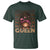 African American Pride T Shirt Melanin Queen Afro Messy Bun